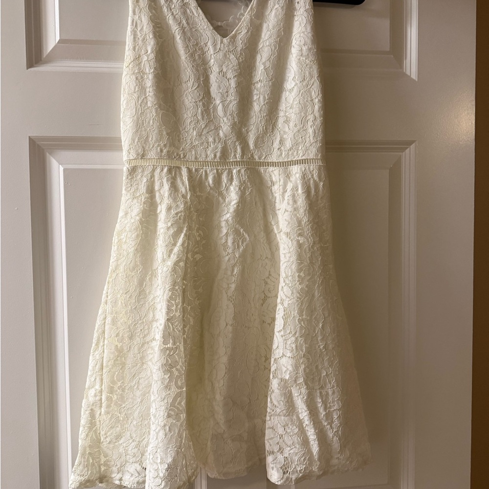 Elegant White Lace kids Dress